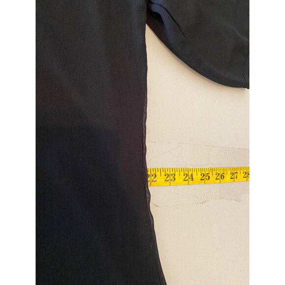 Venezia Black Sheer Lace Trim Dress Scoop Neck Short Sleeve 18W - Picture 7 of 10